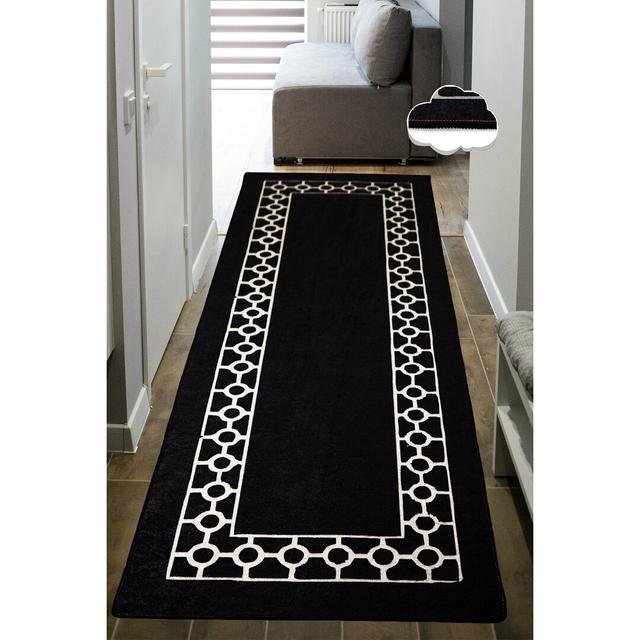 Darcy-Mai Black/White Rug Ebern Designs Rug Size: Rectangle 150 x 300cm on Productcaster.