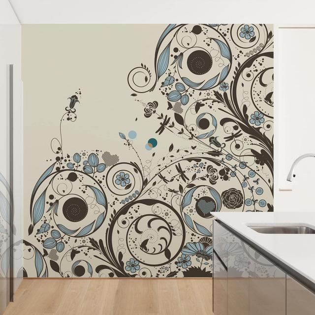 Vintage Meadow 1.92m x 1.92m Textured Matte Peel & Stick Wall Mural East Urban Home Size: 2.4m x 2.4m on Productcaster.