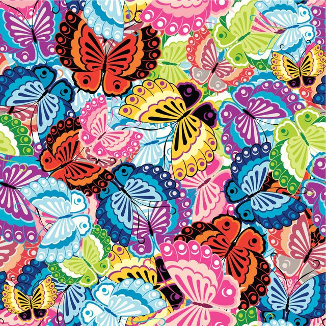 Wanakah Seamless Butterfly Background by Valeryprint2d - Wrapped Canvas Graphic Art Brambly Cottage Size: 76cm H x 76cm W x 3.8cm D on Productcaster.