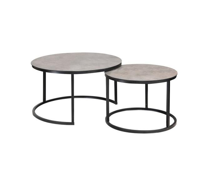 Coffe Table Arien A Grey Mat Effekt Marble/ Black Mat Set Williston Forge Table Top Colour: Grey, Size: 45cm H x 80cm W x 80cm D on Productcaster.