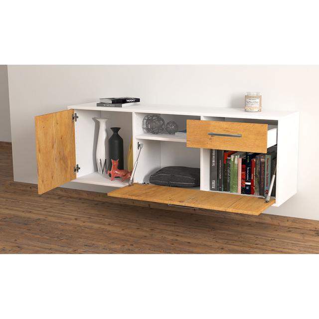 Atlanta TV stand; Color: Mint/White; Flying/Metal handles; Dimensions: 92cm x 49cm x 35cm Latitude Run Colour: Cedar wood/White on Productcaster.