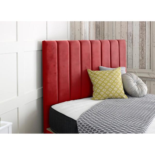 Arris Upholstered Headboard Wade Logan Size: Super King (6'), Colour: Red on Productcaster.