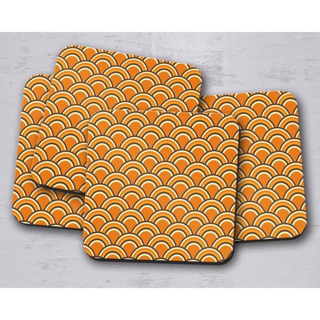 Orange Rainbow Retro Coasters Set Of 4 Latitude Vive on Productcaster.