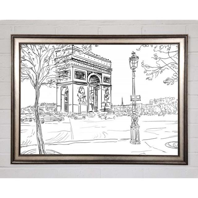 Arc De Triomphe 2 Framed Print - Single Picture Frame Print on Canvas Latitude Run Format: Gunmetal Framed Paper, Size: 84.1cm H x 118.9cm W x 1.5cm D on Productcaster.