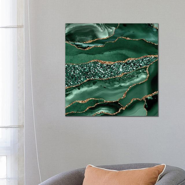 Agate Glitter Ocean Texture XVI by Aloke Design - Gallery-Wrapped Canvas Giclée on Canvas Canora Grey Format: Wrapped Canvas, Size: 66.04cm H x 66.04c on Productcaster.