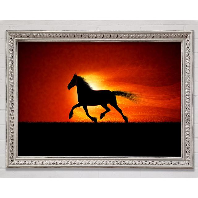 Running Horse Sunset Blaze - Print Bright Star Size: 21cm H x 29.7cm W x 3cm D on Productcaster.