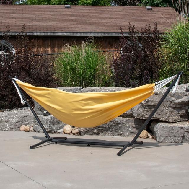 Fiona Double Hammock with Stand Freeport Park Colour: Yellow on Productcaster.