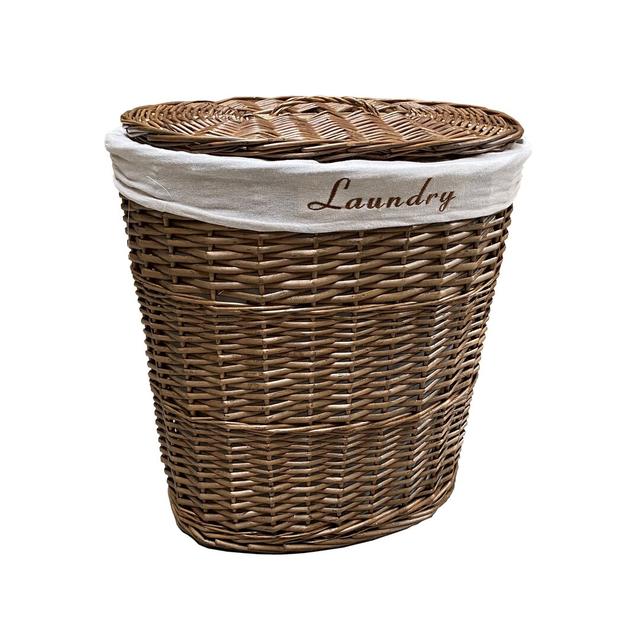 Wicker Laundry Hamper Brambly Cottage Size: Large (55cm H x 50cm W x 37cm D), Colour: Oak on Productcaster.