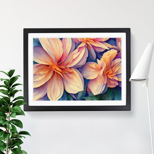 Mysterious Flowers - Picture Frame Graphic Art Marlow Home Co. Size: 46cm H x 64cm W x 2cm D, Frame Colour: Black on Productcaster.