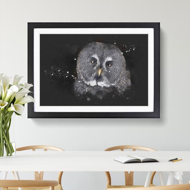 Great Grey Owl Vol.2 - Picture Frame Graphic Art East Urban Home Size: 48cm H x 65cm W x 2cm D, Frame Option: Black Framed on Productcaster.