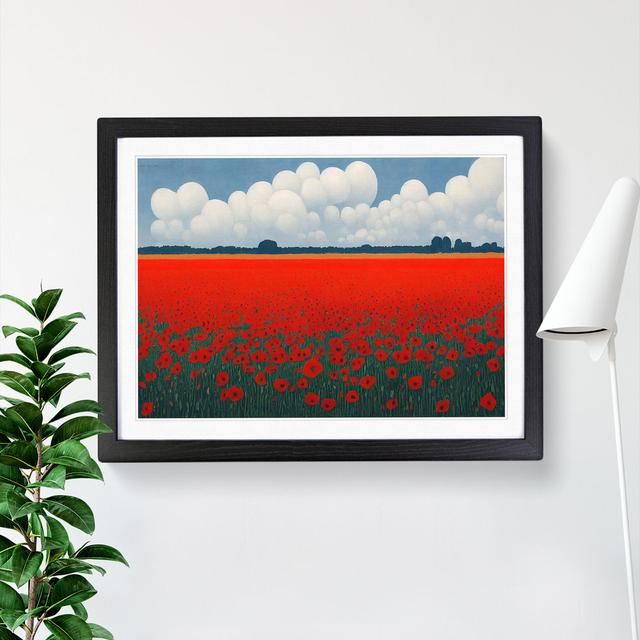 Futuristic Poppy Field Flowers - Single Picture Frame Print ClassicLiving Size: 25cm H x 34cm W x 2cm D, Frame Colour: Black Framed on Productcaster.