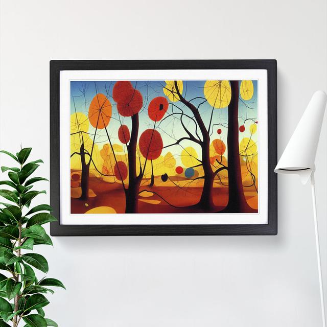 Autumn Forest Trees - Single Picture Frame Print Marlow Home Co. Frame Colour: Black Framed, Size: 46cm H x 64cm W x 2cm D on Productcaster.