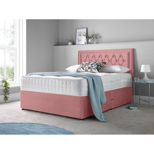 McBain Divan Bed Set Rosdorf Park Storage Type: Foot-end Drawers, Size: Super King (6'), Colour: Pink on Productcaster.