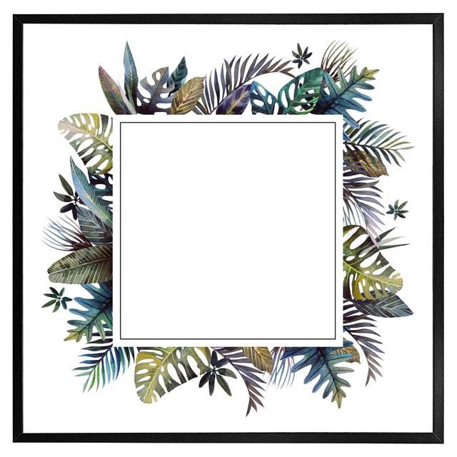 Addiline Square Tropical Border - Print 17 Stories Format: Black Framed, Size: 31cm H x 31cm W x 4cm D on Productcaster.