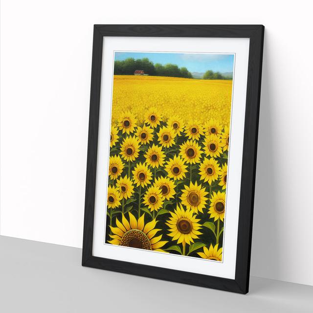 Sunflower Field Art Vol.2 - Single Picture Frame Graphic Art Brambly Cottage Frame Option: Black, Size: 46cm H x 34cm W x 2cm D on Productcaster.