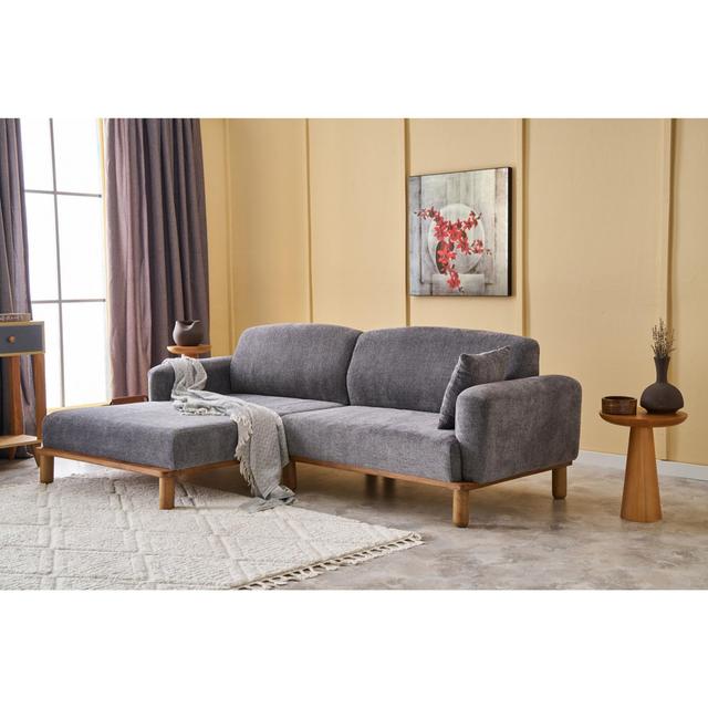 Corner Sofa Ebern Designs Upholstery Colour: Grey, Size: 125cm H x 170cm W x 140cm D, Orientation: Right Hand Facing on Productcaster.