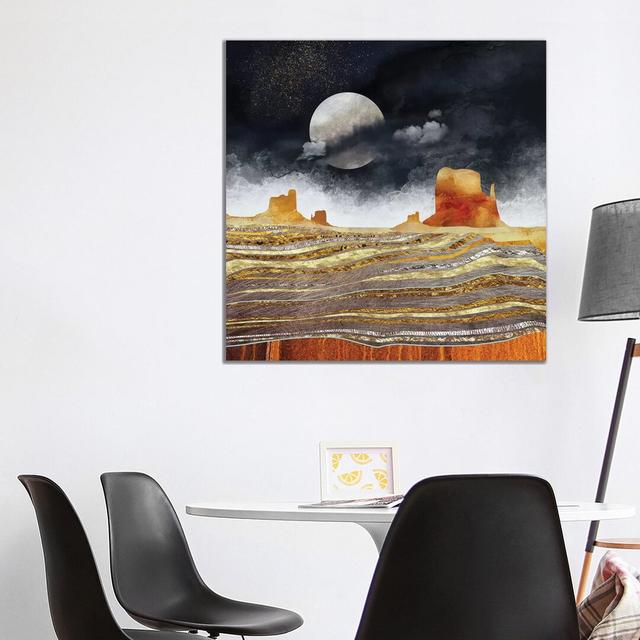 Metallic Desert by SpaceFrog Designs - Wrapped Canvas Painting Print Latitude Run Size: 93.98cm H x 93.98cm W x 3.81cm D on Productcaster.