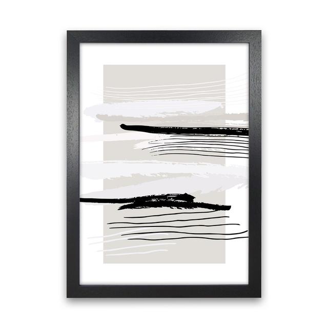 Abstracts Pennellate Linee Grey White Black by Planeta444 - Print 17 Stories Frame Option: Black Framed, Size: 88cm H x 64cm W x 3cm D on Productcaster.