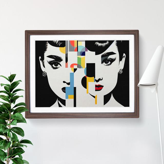 Abstract Audrey Hepburn - Picture Frame Graphic Art Big Box Art Size: 46cm H x 64cm W x 2cm D, Frame Colour: Walnut on Productcaster.