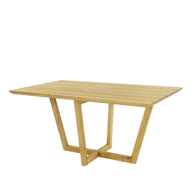 Oak Wood Dinning Table Ebern Designs Colour: Natural Oil, Size: 75 H x 140 L x 90 W cm on Productcaster.