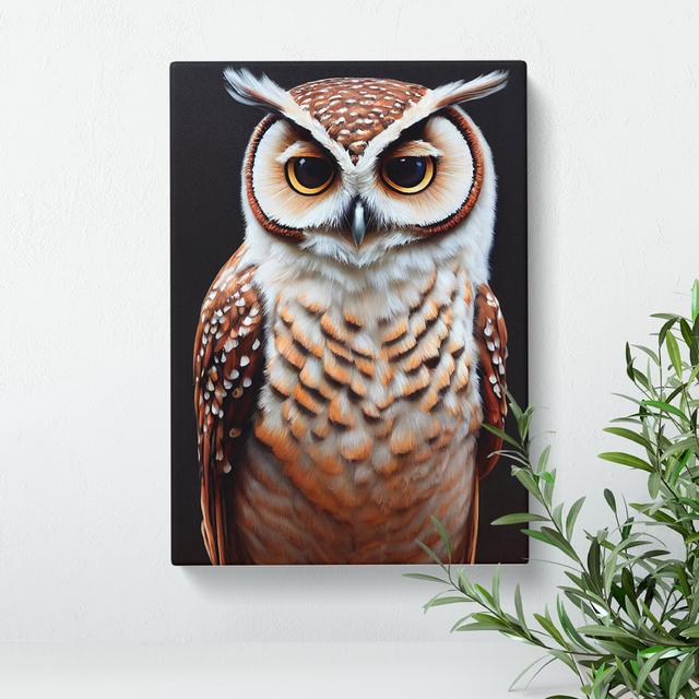 Owl Portrait No.5 - Wrapped Canvas Graphic Art Alpen Home Size: 50cm H x 35cm W x 3cm D on Productcaster.