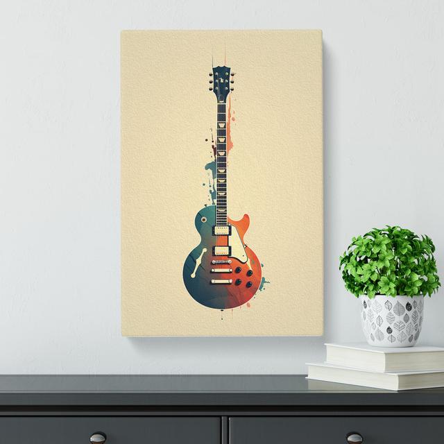 Electric Guitar Minimalism - Wrapped Canvas Print Marlow Home Co. Size: 50cm H x 35cm W x 3cm D on Productcaster.