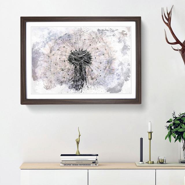 A Dandelion Flower in Abstract - Picture Frame Painting Print East Urban Home Frame Option: Walnut Framed, Size: 62cm H x 87cm W x 2cm D on Productcaster.