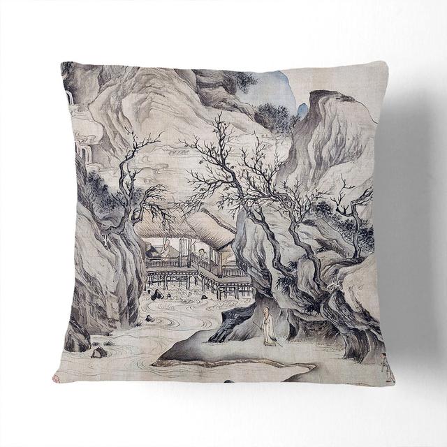 Landscape Vol.7 by Tang Yin Cushion with Filling East Urban Home Size: 55cm H x 55cm W x 20cm D on Productcaster.