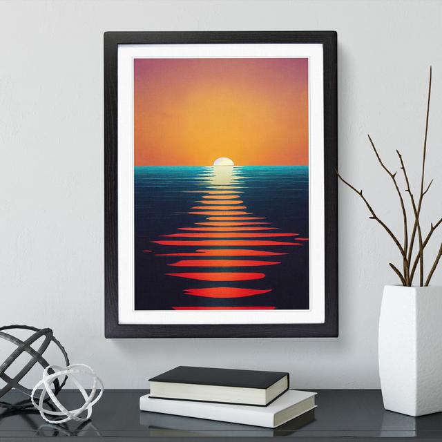 Overwhelming Ocean Sunset - Picture Frame Graphic Art 17 Stories Frame Colour: Black, Size: 46cm H x 34cm W x 2cm D on Productcaster.