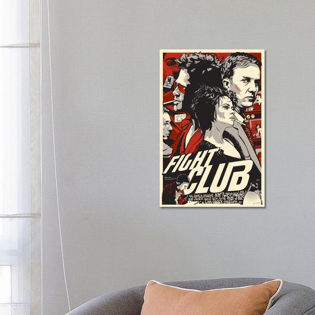 Fight Club by Joshua Budich - Graphic Art Print on Canvas Happy Larry Format: Wrapped Canvas, Size: 66.04cm H x 45.72cm W x 3.81cm D on Productcaster.