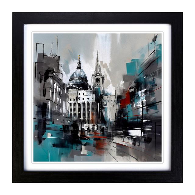 City Of London Gestural Art - Single Picture Frame Art Prints on Wood Marlow Home Co. Format: Black on Productcaster.