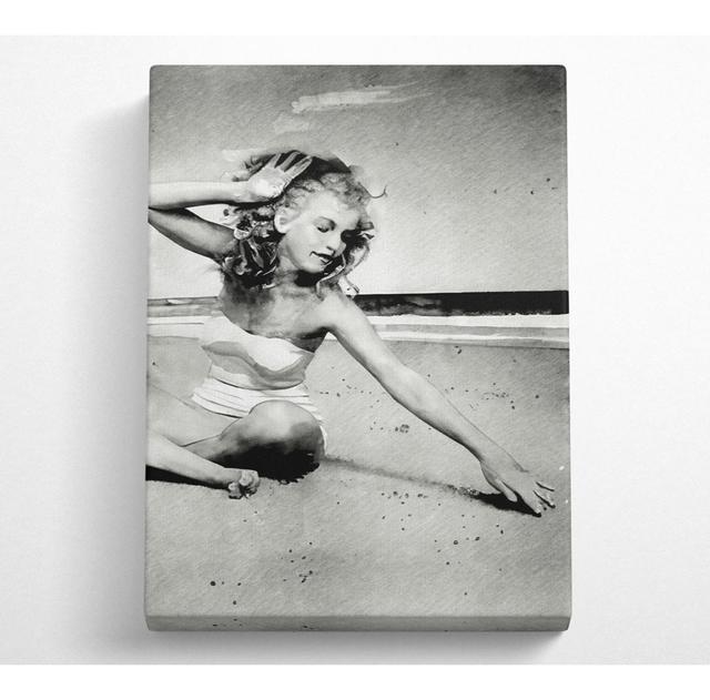 Rita Heyworth B N W - Wrapped Canvas Art Prints ClassicLiving Size: 50.8cm H x 35.6cm W x 10cm D on Productcaster.