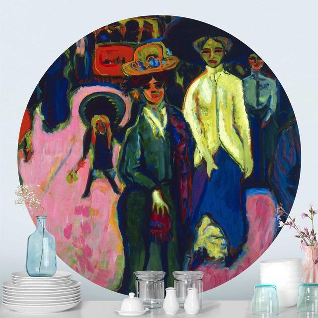 Round wallpaper self-adhesive - Ernst Ludwig Kirchner - Street In Dresden Maturi Size: 150cm L x 150cm W on Productcaster.