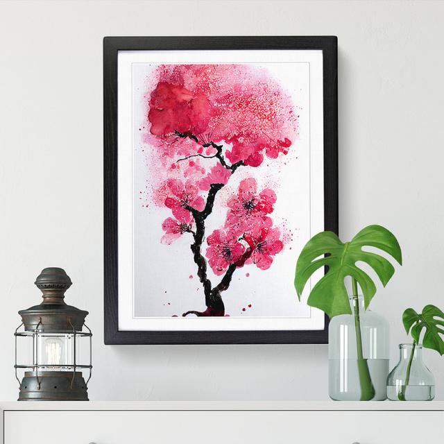 Watercolour Cherry Blossom Tree Vol.1 - Single Picture Frame Print ClassicLiving Size: 34cm H x 25cm W x 2cm D, Frame Option: Oak on Productcaster.