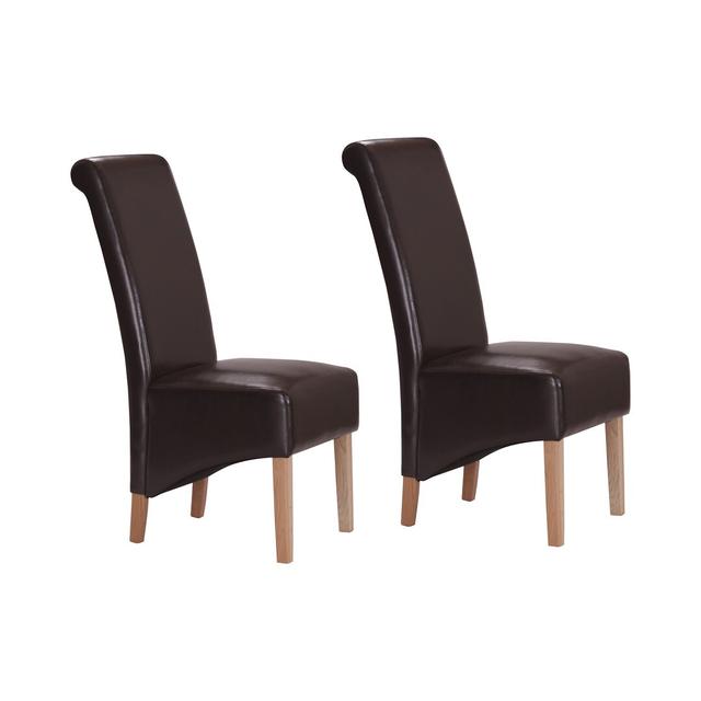 Joanie Upholstered Dining Chair (Set of 2) 17 Stories Upholstery Colour: Brown on Productcaster.