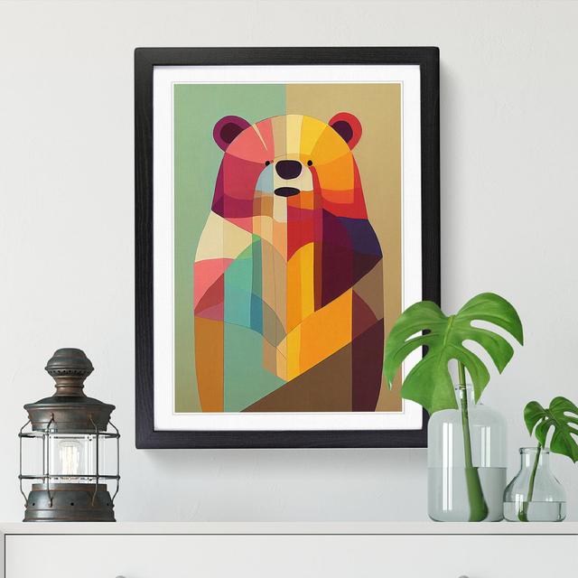 Teddy Bear Abstract - Single Picture Frame Painting Harriet Bee Frame Option: Black, Size: 46cm H x 34cm W x 2cm D on Productcaster.