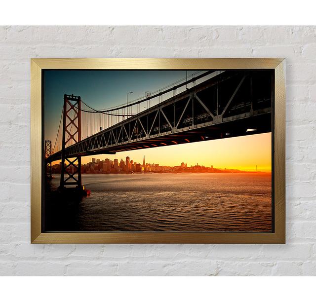 Downtown Bay Bridge - Single Picture Frame Art Prints Ebern Designs Size: 100cm H x 141.4cm W on Productcaster.