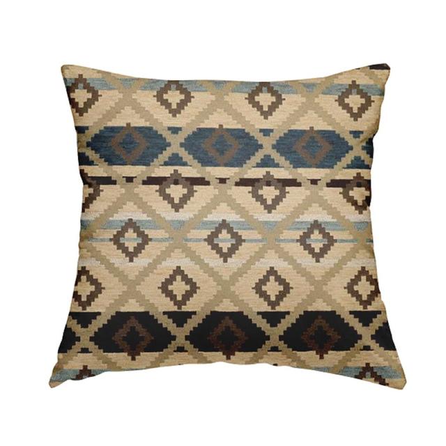 Geometric Scatter Cushion with Filling Gracie Oaks Colour: Brown, Size: 28cm H x 28cm W x 5cm D on Productcaster.