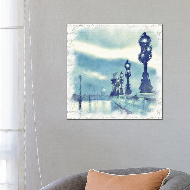 Paris In Blue II by Noah Bay - Wrapped Canvas Gallery-Wrapped Canvas Giclée Rosalind Wheeler Size: 66.04cm H x 66.04cm W x 1.91cm D on Productcaster.