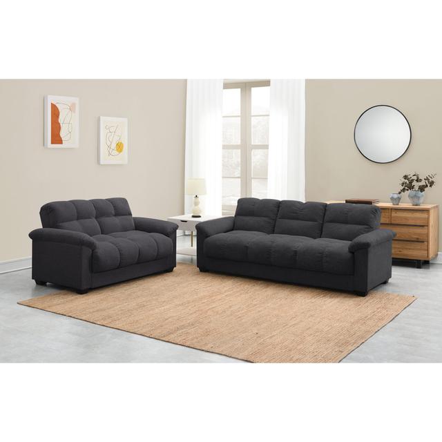 Safana 2 - Piece Living Room Set 17 Stories Upholstery Colour: Dark Grey on Productcaster.