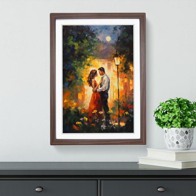 Lovers Impressionism - Single Picture Frame Print on Wood Marlow Home Co. Size: 34cm H x 25cm W x 2cm D, Format: Walnut Framed on Productcaster.