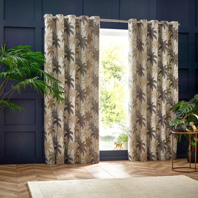 Akara Polyester Room Darkening Grommet / Eyelet Curtain Pair 17 Stories Curtain Colour: Beige, Panel Size: 168 W x 137 D cm on Productcaster.