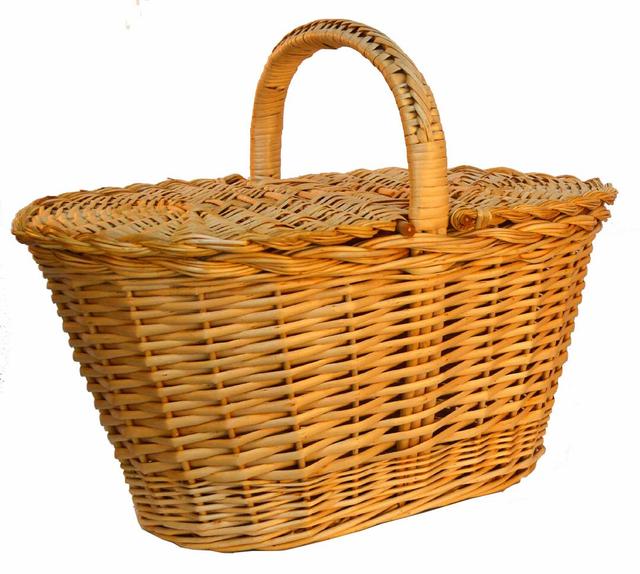 Oval Willow Wicker/Rattan Basket August Grove Colour: Natural, Size: 23 cm H x 47 cm W x 28 cm D on Productcaster.