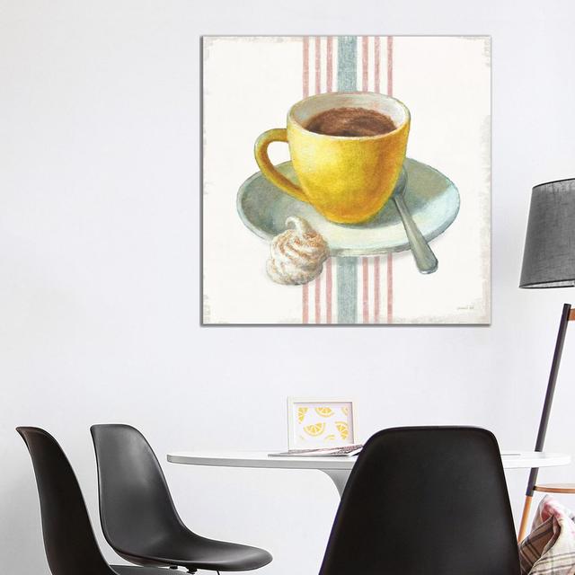 Wake Me Up Coffee IV With Stripes by Danhui Nai - Wrapped Canvas Gallery-Wrapped Canvas Giclée ClassicLiving Size: 93.98cm H x 93.98cm W x 3.81cm D on Productcaster.