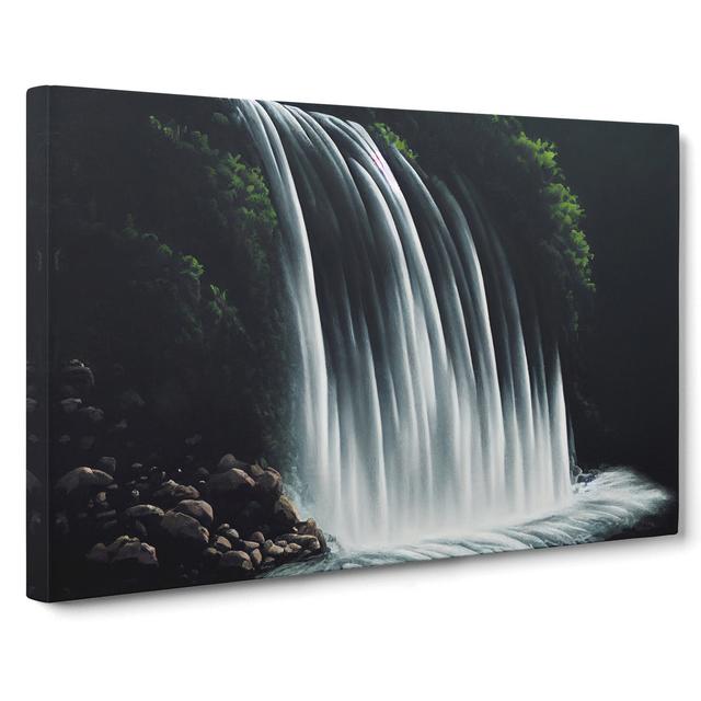 Sensational Waterfall - Wrapped Canvas Graphic Art Alpen Home Size: 35cm H x 50cm W x 3cm D on Productcaster.