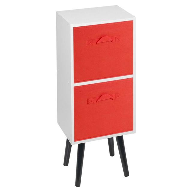 Bookcase 17 Stories Colour: White/Red/Black on Productcaster.