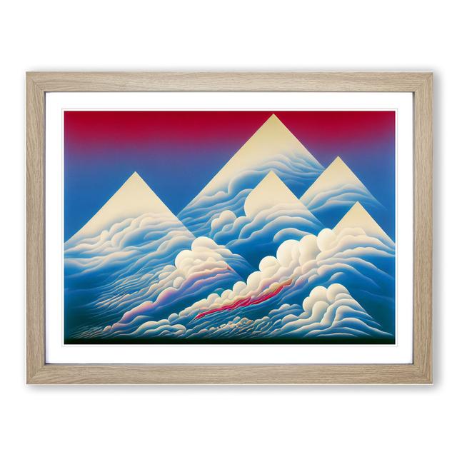 Blooming Mountain Clouds Abstract - Picture Frame Painting Alpen Home Size: 25cm H x 34cm W x 2cm D, Framed Colour: Oak Framed on Productcaster.