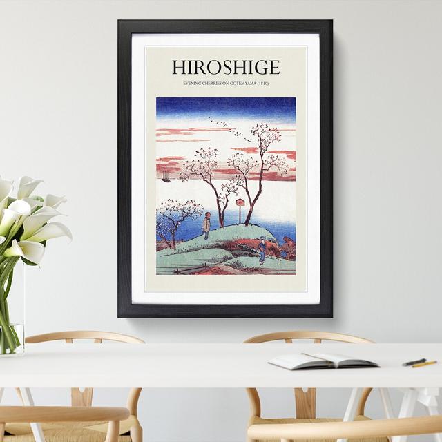 Evening Cherry Blossoms at Gotenyama by Utagawa Hiroshige - Picture Frame Graphic Art East Urban Home Frame Option: Black Framed, Size: 36cm H x 27cm on Productcaster.