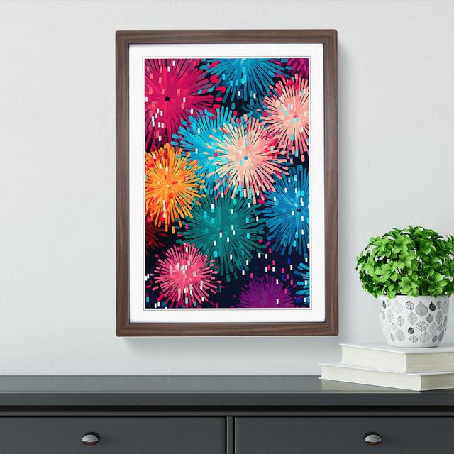 Fireworks Colour Field - Single Picture Frame Print on Wood Metro Lane Size: 64cm H x 46cm W x 2cm D, Frame Colour: Walnut on Productcaster.