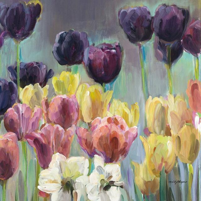 Grape Tulips I by Marilyn Hageman - Wrapped Canvas Painting Marlow Home Co. Size: 51cm H x 51cm W x 3.8cm D on Productcaster.